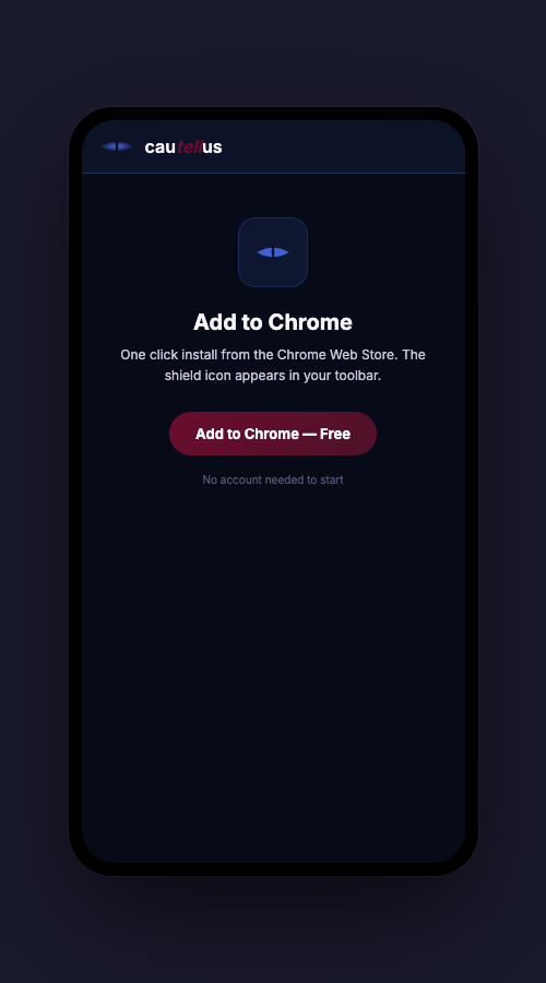 Cautellus extension install screen in Chrome Web Store